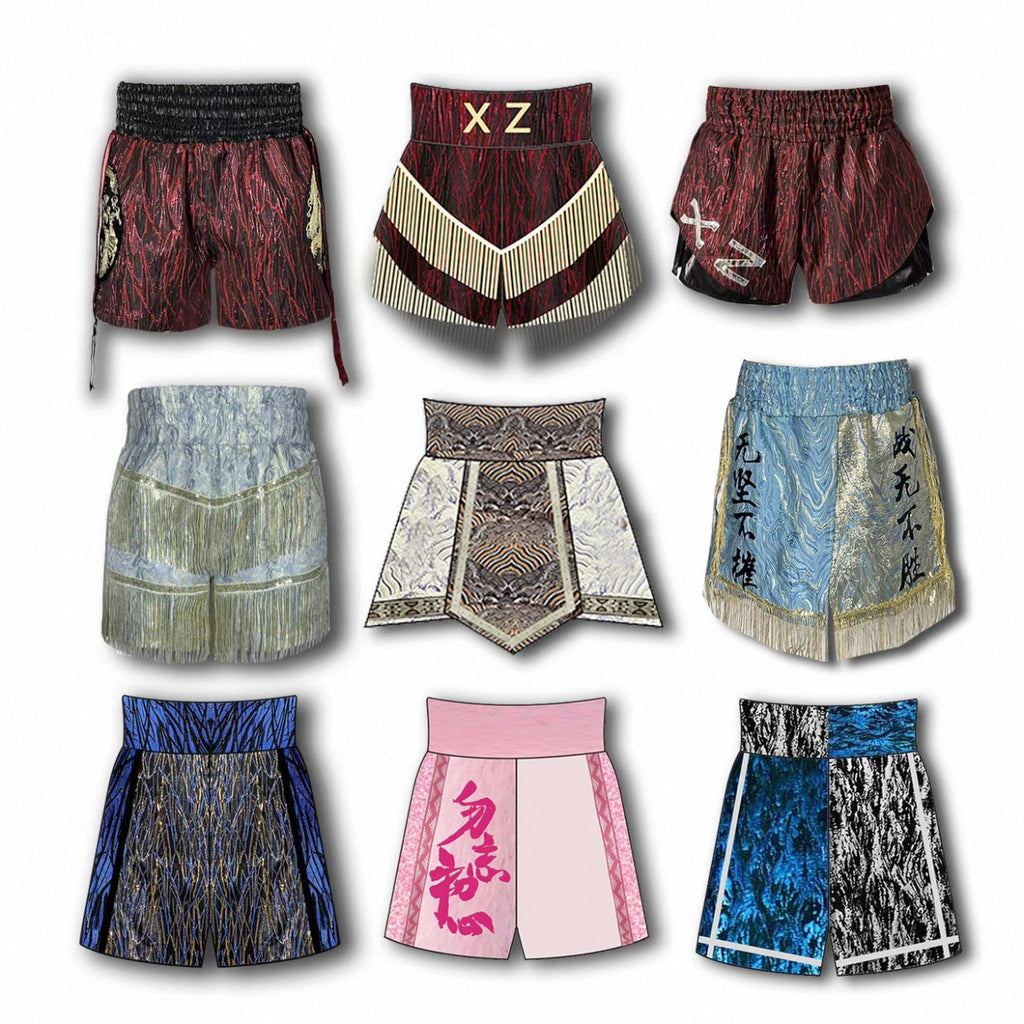 Art Strike Gold Fringe Boxing Shorts